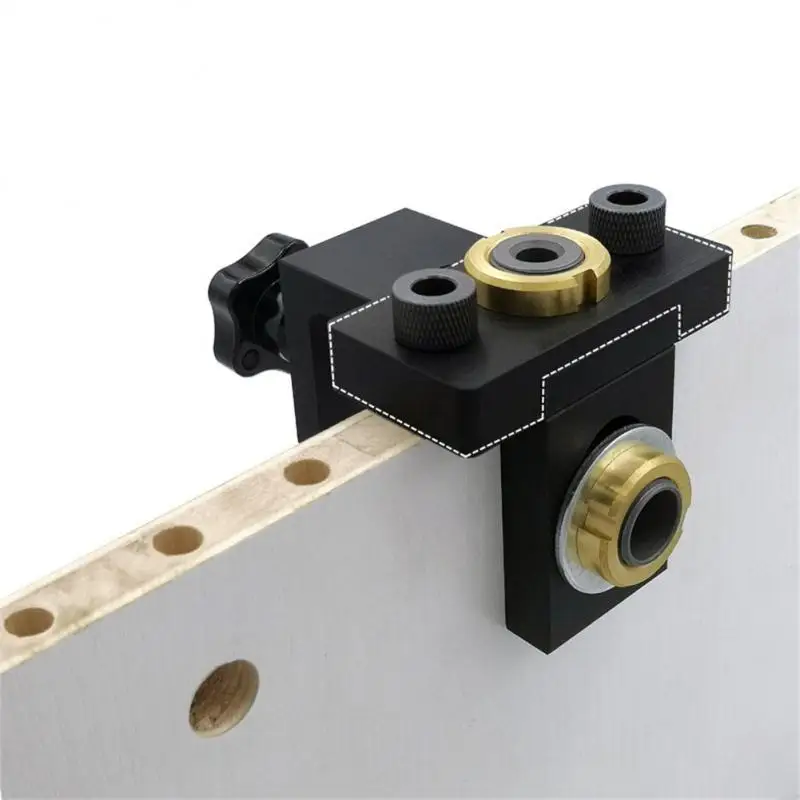 

GanWei 3-in-1 Adjustable Dowelling Jig Aluminum Alloy Drilling Template Locator Drill Guide Woodworking Plate Furniture Puncher