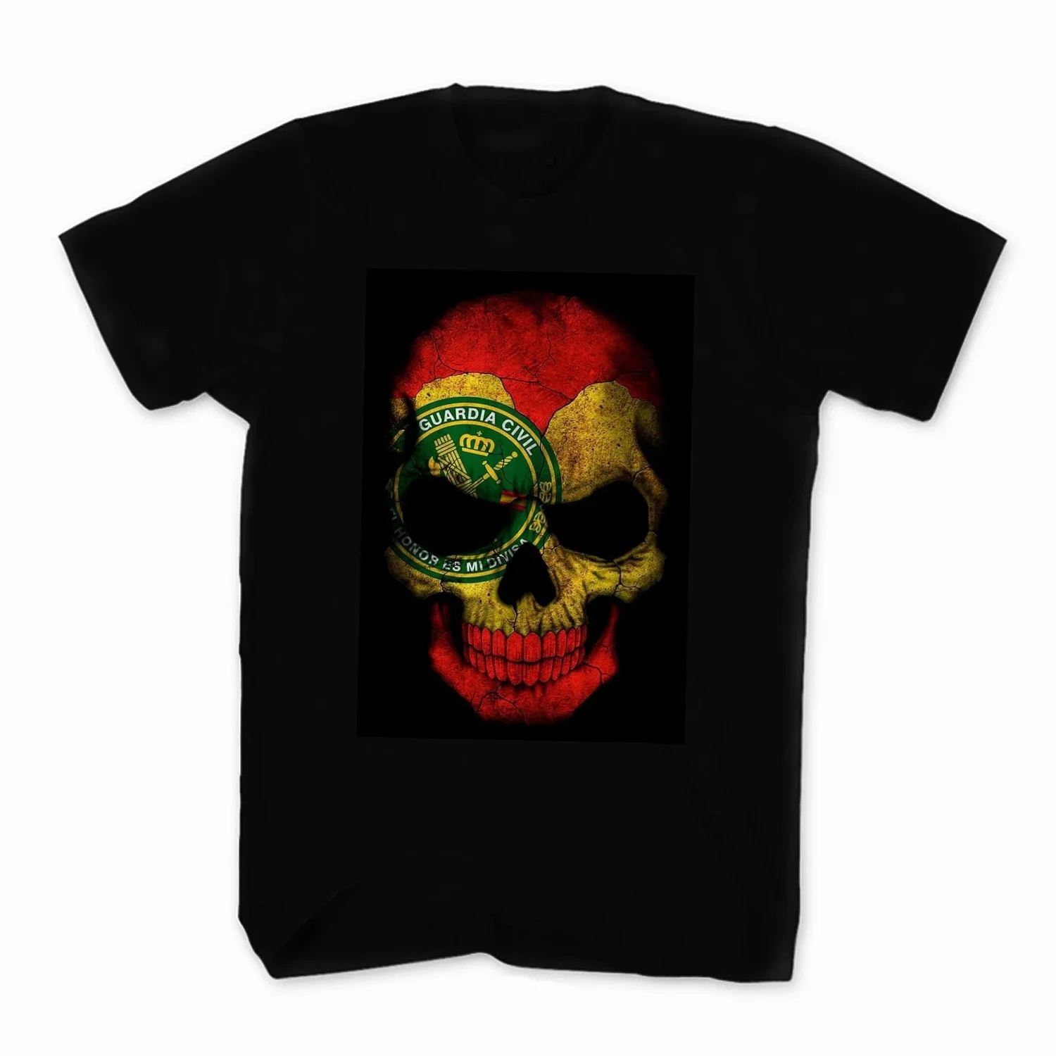 Camiseta Guardia Civil Española. Spanish Guardia Civil Skull T Shirt. New 100% Cotton Short Sleeve O-Neck Tshirt Casual Mens Top