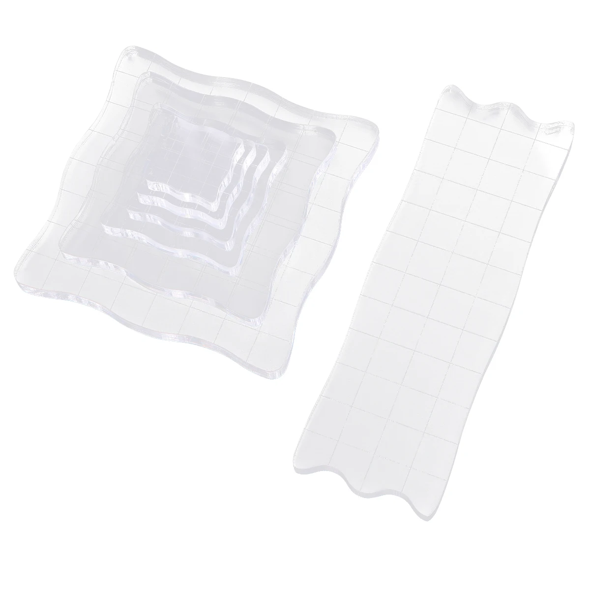 Panneau de tampon Transparent en acrylique, 7 pièces, matrices de découpe de gaufrage, blocs vierges créatifs pour Scrapbooking, Album Photo fait à la main