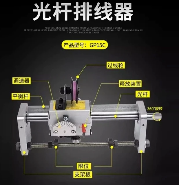 Complete GP15 Coil Winding System with 100N Max Drive Force – Rolling Ring Linear Drive, 0.1-10mm Pitch Range for Precision Wire