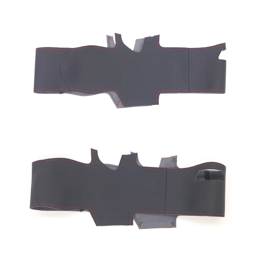 Black Faux Leather Car Steering Wheel Cover For Peugeot 208 308 2008 3008 4008 508 SW 5008 GT Line Rifter 2016-2022