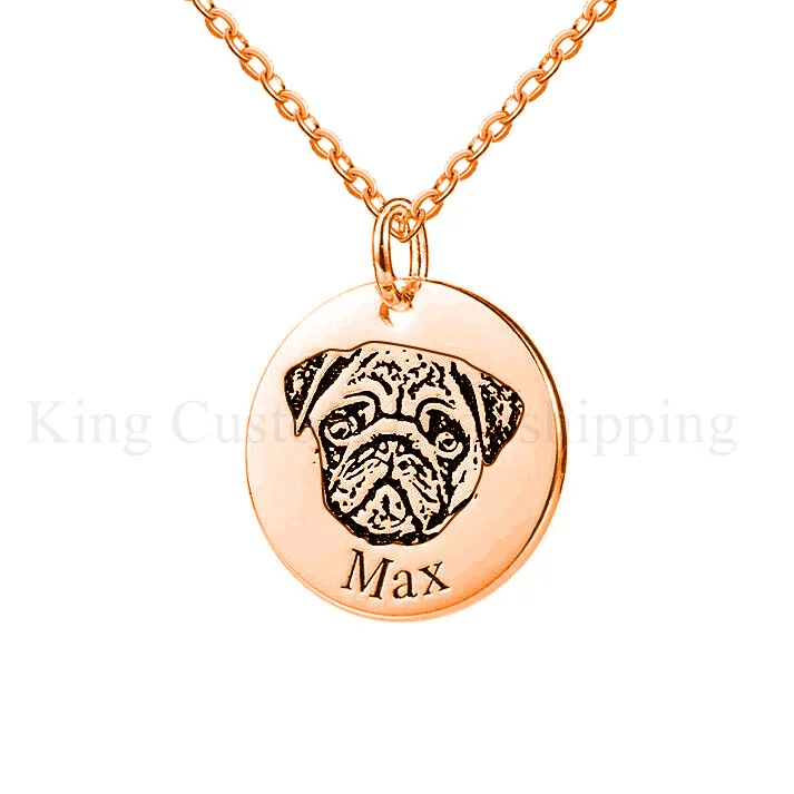

Personalized Pet neckalce Dog Portrait Custom Dog Engraved Portrait Photo Cat Memorial Jewelry Birthday gifts for friends.
