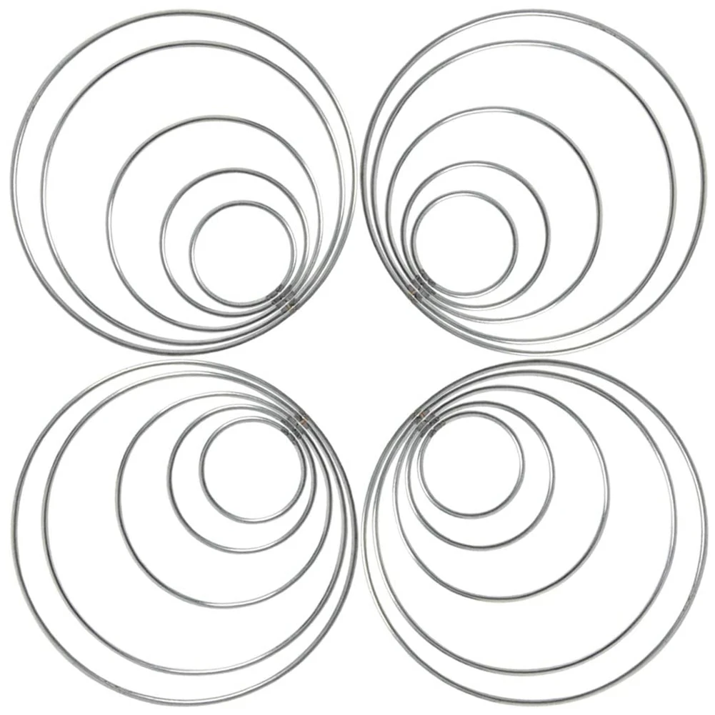 20 pezzi anelli acchiappasogni in metallo cerchi anelli in acciaio artigianale argento per artigianato, macramè e altri progetti fai da te in 5 dimensioni