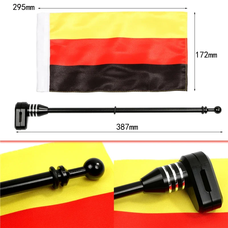 Motorcycle Rear Side Luggage Rack Flag Pole Vertical Skull Country Flags for Honda GoldWing GL1800 GL1500 GL1200 2001-2011