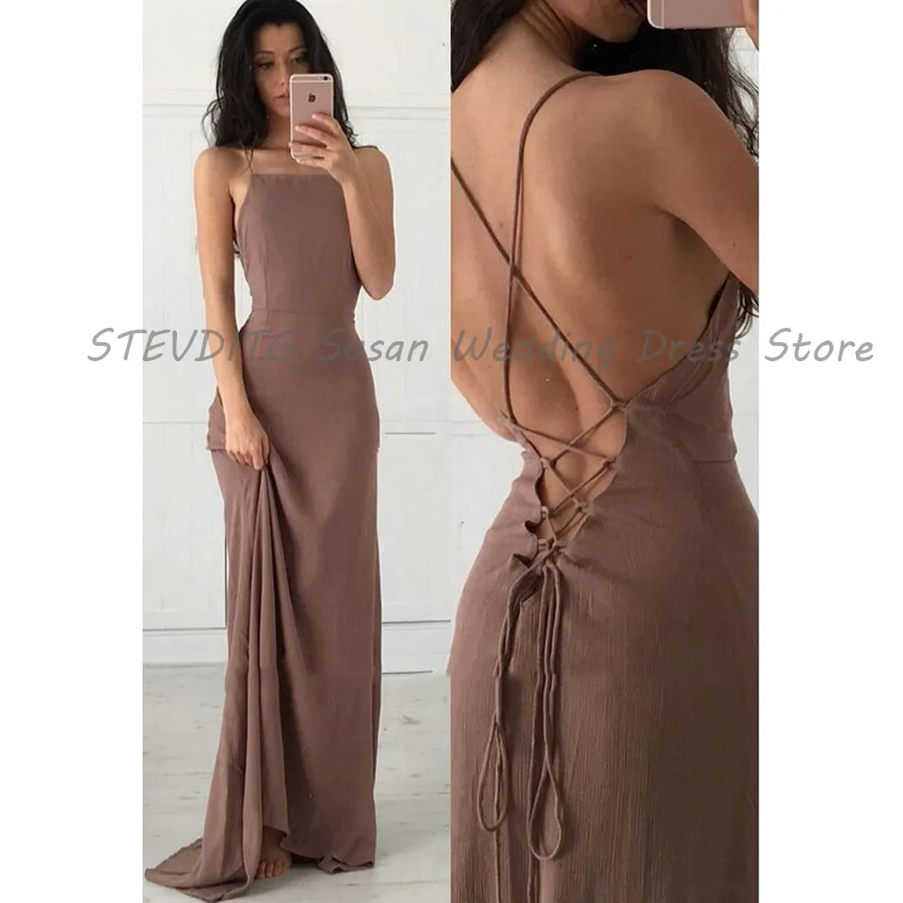 

Sexy Prom Party Dresses Women Backless High Quality Floor Length Mermaid Banquet Celebrity Female Sweep Train Gowns Elegant