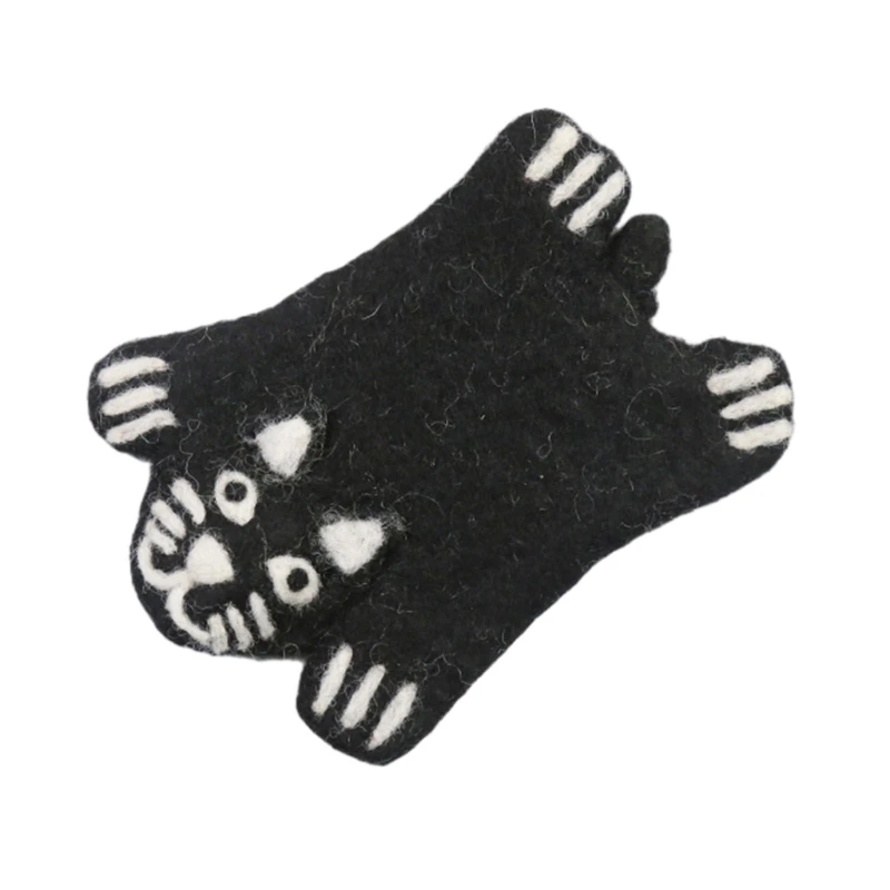 Funny Animal Decor Coffee Table Decorations Drink Cup Holder Funny Cartoon Wool Felt Dinging Table Cup Pad