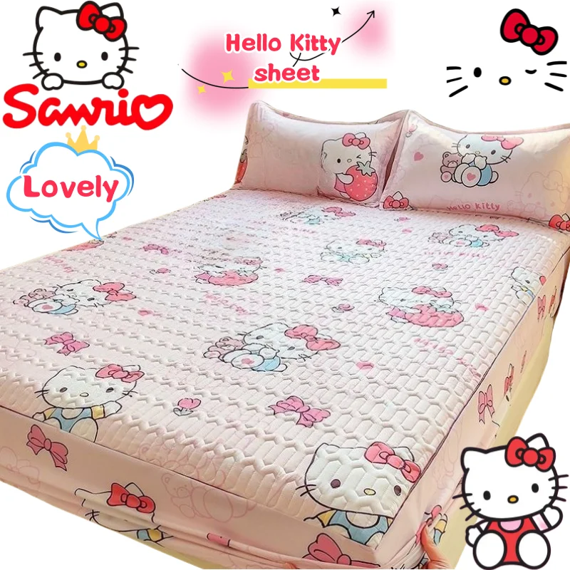 

Sanrio Hello Kitty bed cover Creative high-value DIY digital printed home machine washable all-inclusive bedspread pillowcase