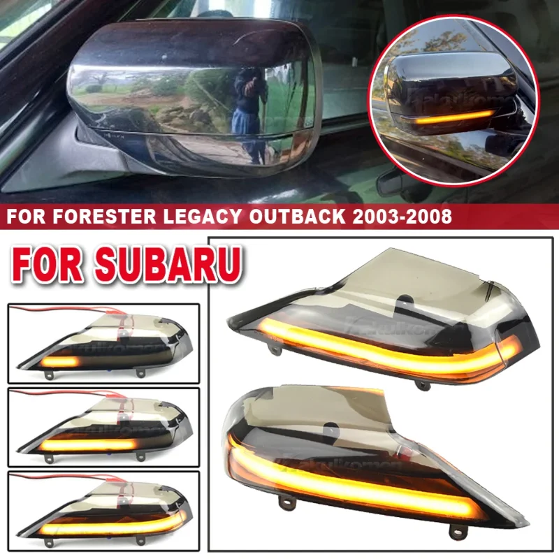 For Subaru Outback Legacy 2003-2008 Car LED Dynamic Turn Signal Lights For Subaru Forester Side Mirror Blinker Indicator