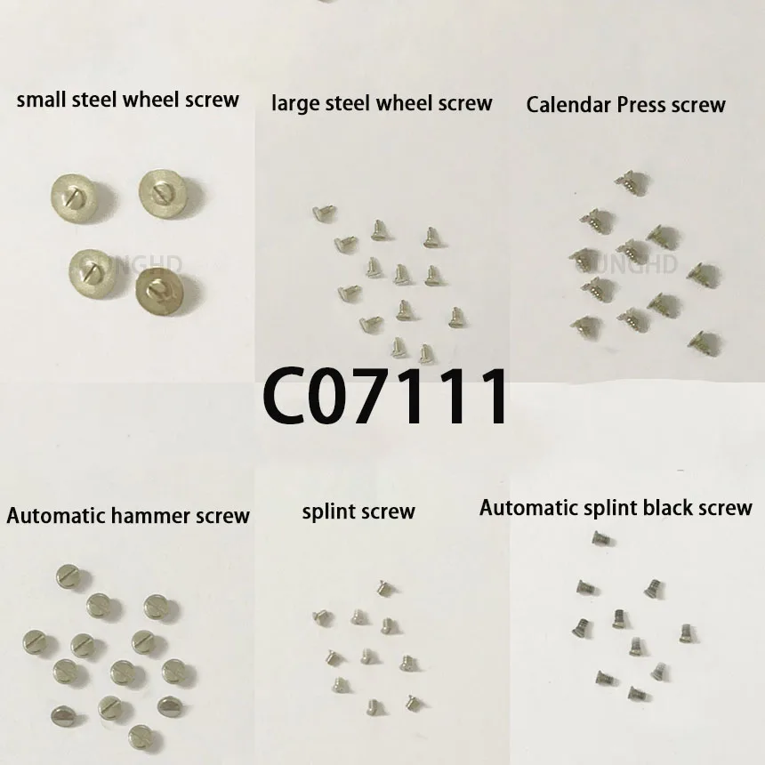 Watch accessories for C07111 movement full set of original screws large and small steel wheel automatic hammer splint calendar s