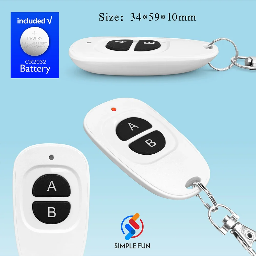 433MHz AC 110V 220V Universal Wireless Remote Control Switch 2CH RF Receiver,50m Transmitter,for Light/Garage Gate/Crane DIY