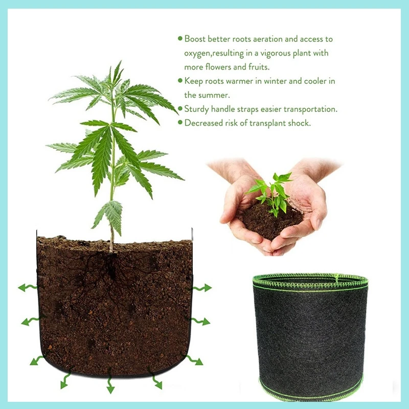 1 Gallon Fruit Plant Grow Bags Tree Pots Home Supplies Fabric Planting Garden Tools Jardin Growing Bag Vegetables Planter Bags