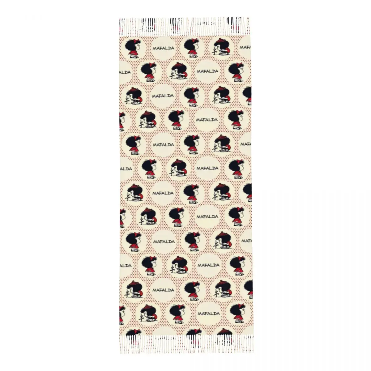 Mafalda Anime Cute Cartoon Scarf for Women Fall Winter Pashmina Shawls and Wrap Manga Comic Large Shawl Scarf for Ladies