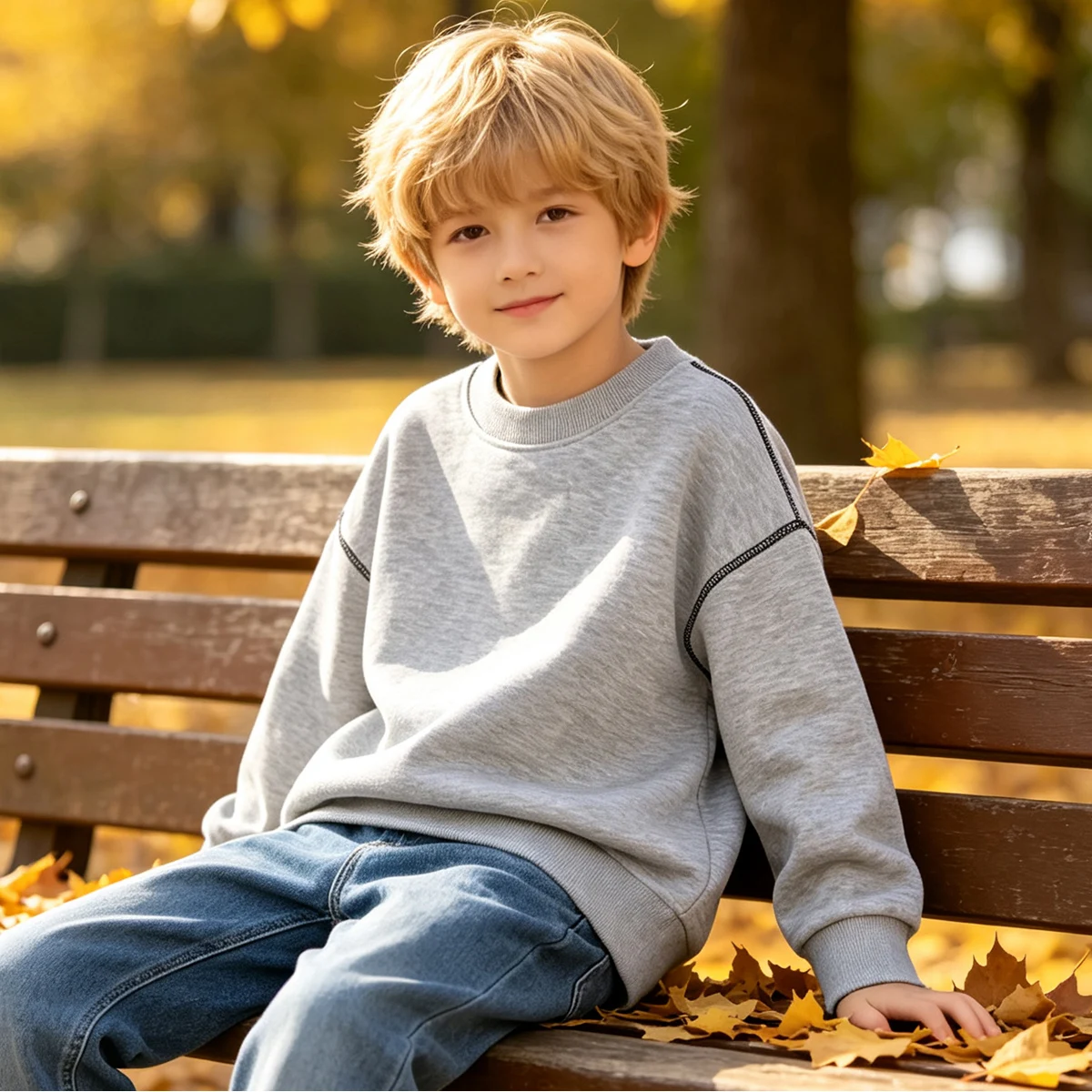 Autumn And Winter Children's Solid Color Fashionable Off Shoulder Hoodie For Boys And Girls Casual Sports Versatile Top Pullover