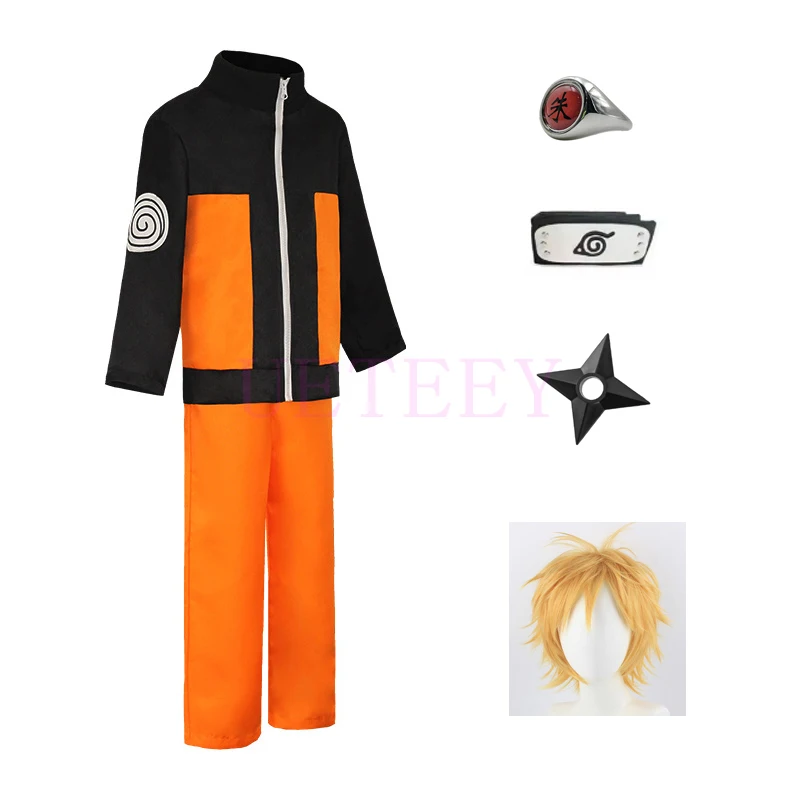 Costume da Ninja di Naruto Shippuden, Set Giacca e Pantaloni per Bambini e Adulti, Costume per Feste di Halloween e Cosplay