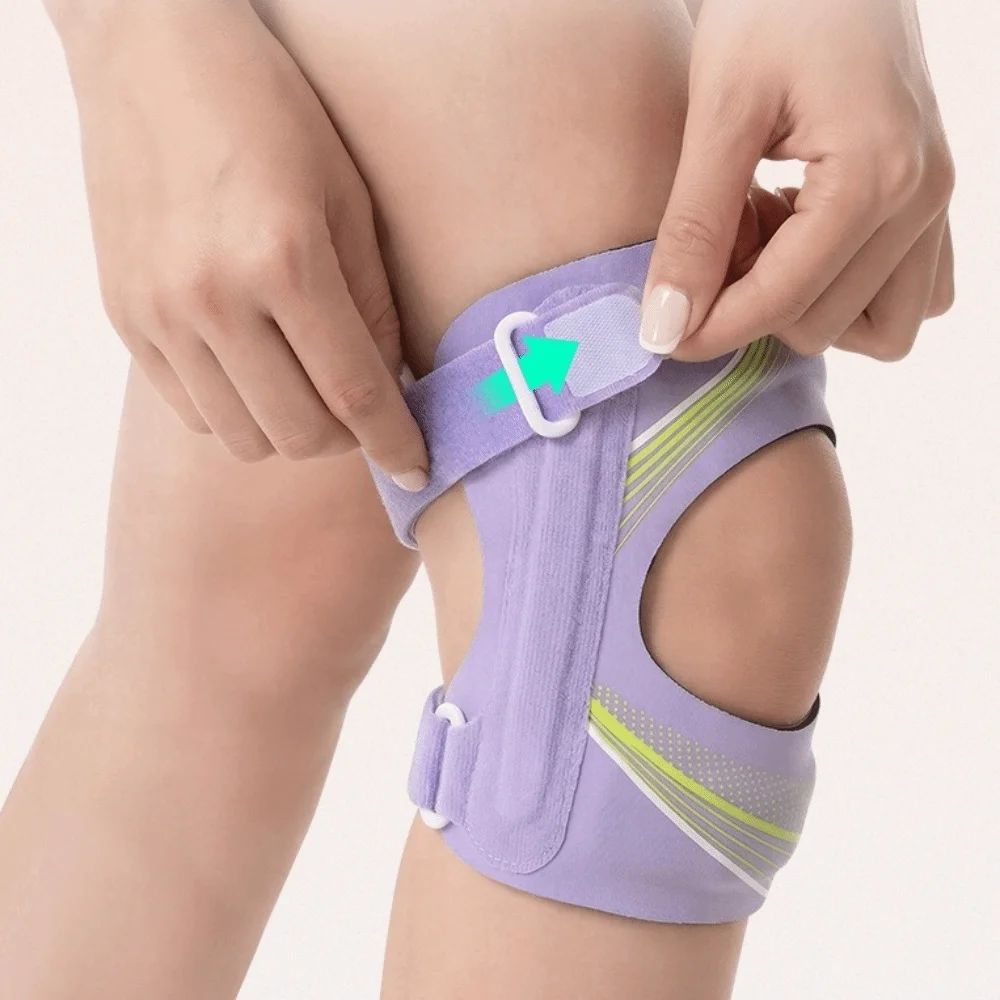 New Silicone Patella Knee Brace Adjustable Side Stabilizers Knee Support Strap Shock-absorbing Knee Brace Injury Prevention