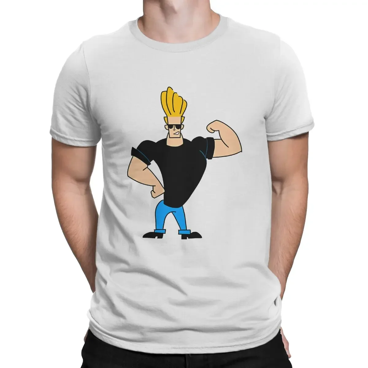 Johnny 2024 Short Sleeve Bravo Cartoon T Shirts Round Collar Tops Men\'s T-Shirt Its Johnny Crazy Cotton Tee Shirt Gift Idea