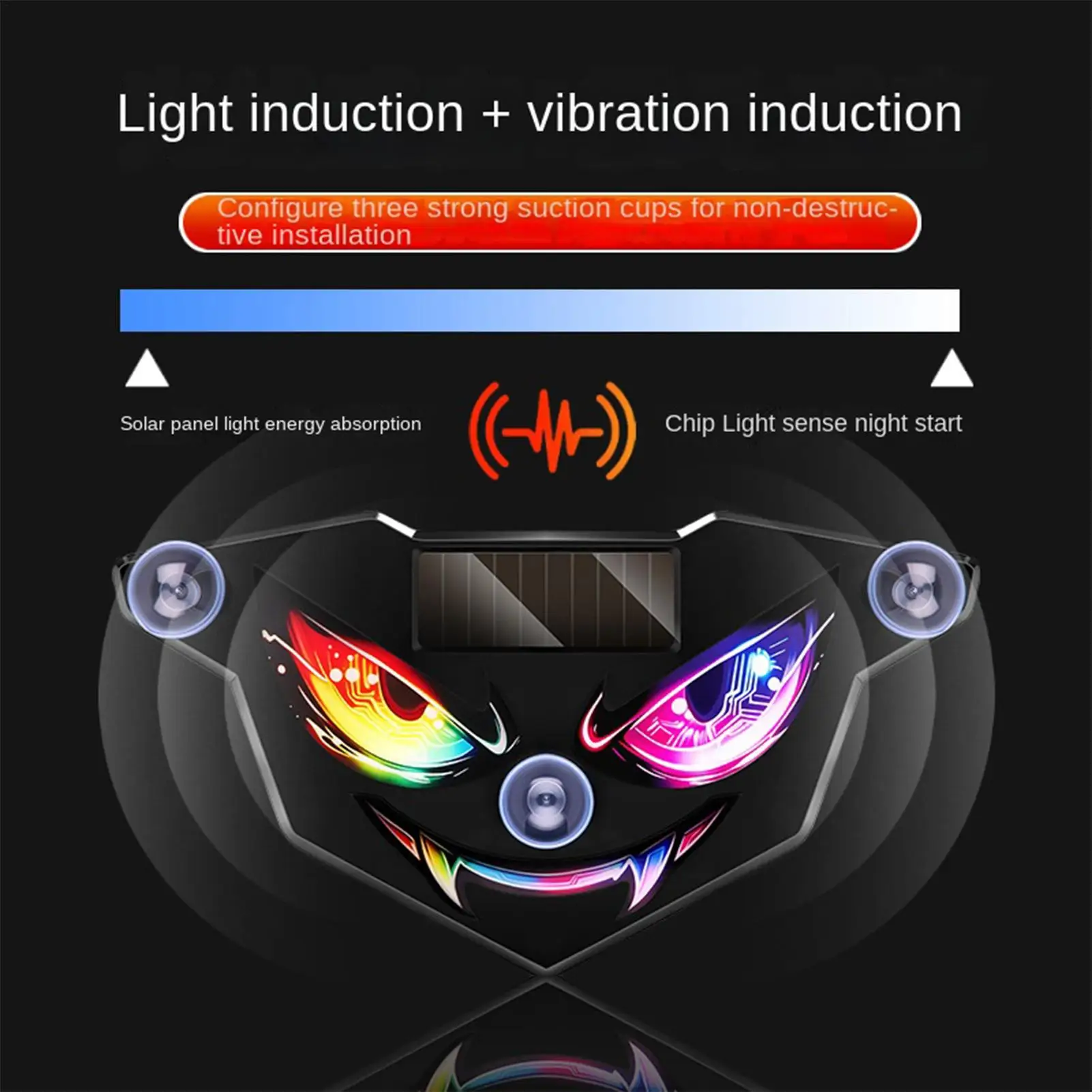 Solar Eye LED Light Waterproof High-Bright Reflective Sign Solar Powered LED Car Light For Vehicle SUV Truck Van RV Motorcycles