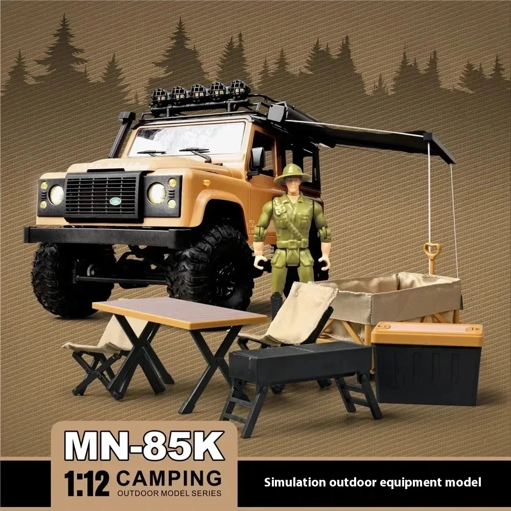 

New 1/12 Rc Car Mn85k Simulation Outdoor Sunshade Camping Tent Sand Ladder Table And Chair Camping Set Diy Children's Gift