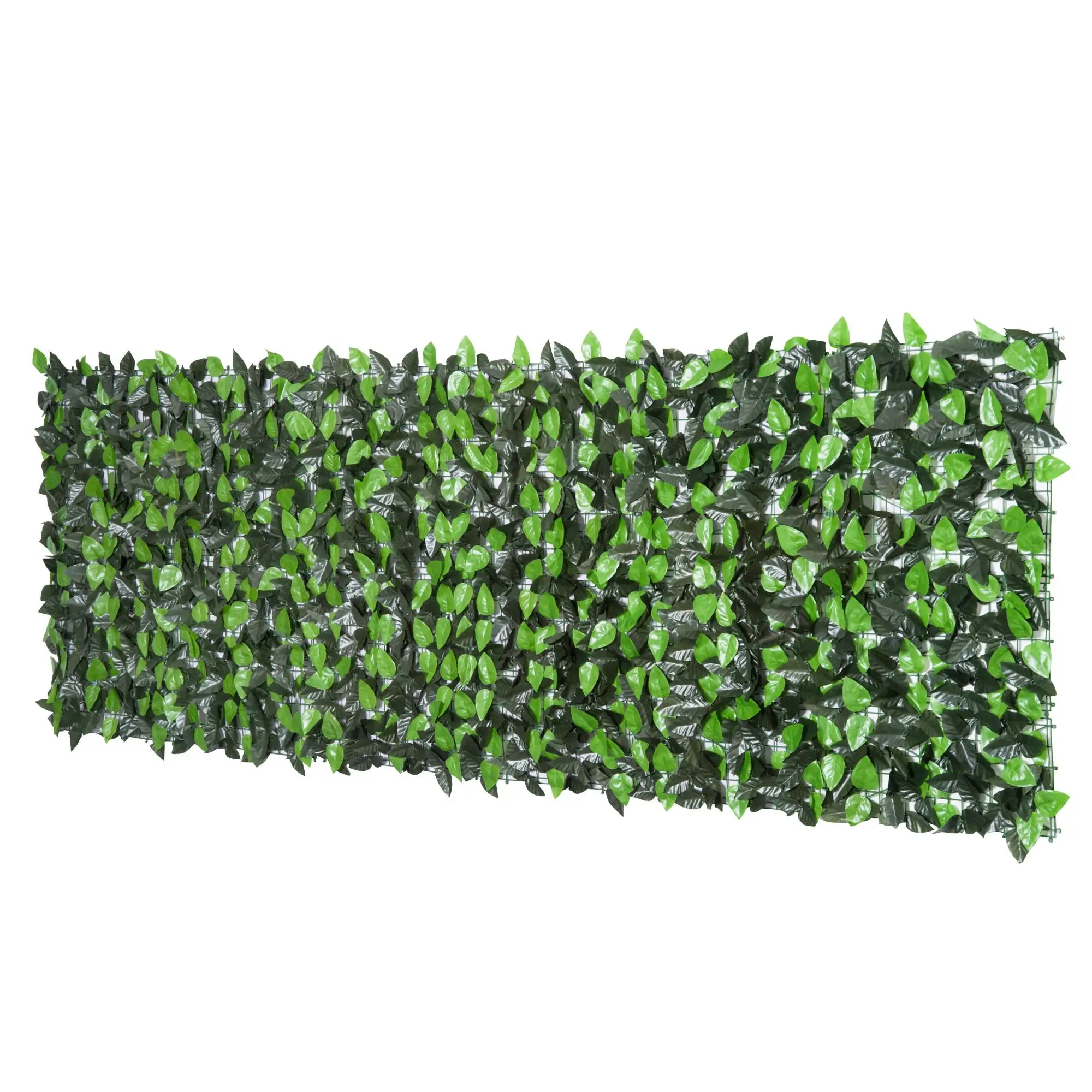 Paravent artificiel en feuilles vert clair/vert foncé 300x100 cm pour jardin, terrasse, balcon