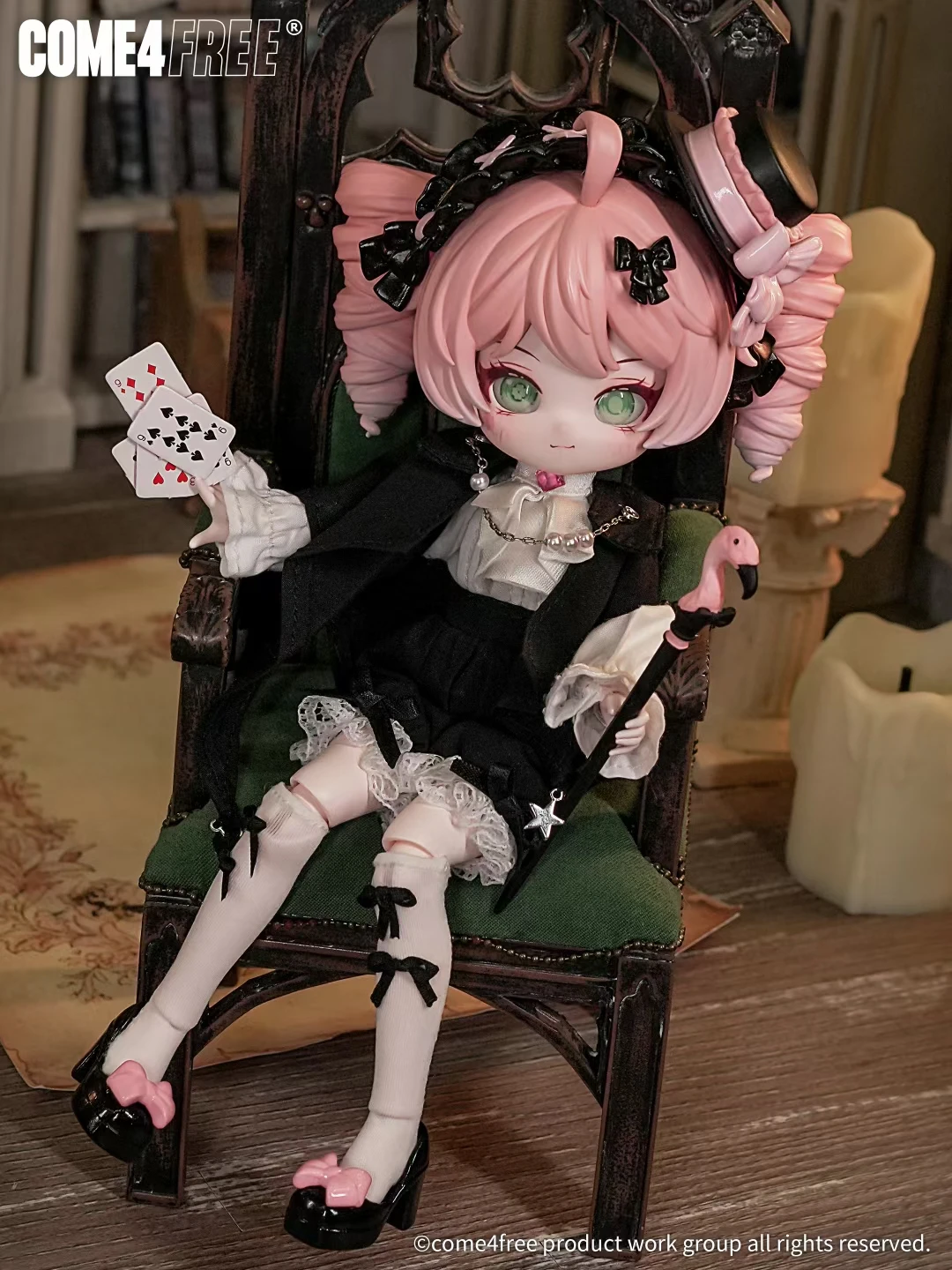 Em estoque genuíno come4free bjd mi tian fantasia floresta série flamingo limitado elevador cartão figura de ação coleção presente