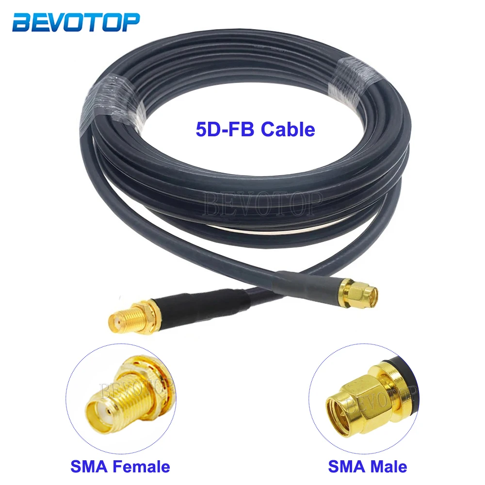 1Pcs 5DFB Cable SMA Male Plug to SMA Male/Female Connector 5D-FB 50-5 RF Coaxial Cable Pigtail Low Loss 50Ohm 10CM-30M