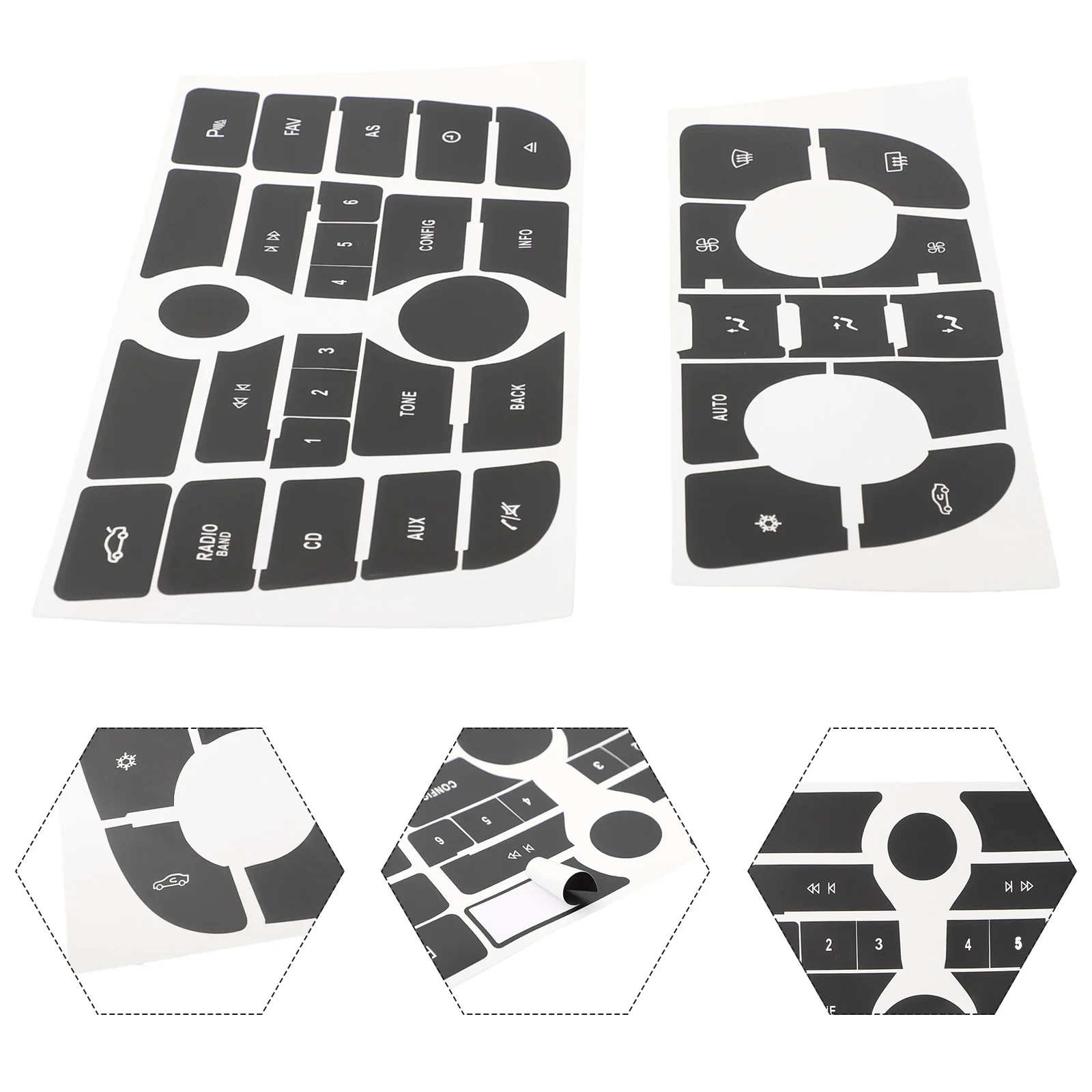 1 Set Of Button Repair Sticker For Car Dashboard CD Radio Audio Button For OPEL ASTRA J For Vauxhall Astra For Holden Astra