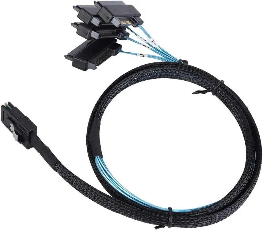 موصلات CABLEDECONN Mini SAS 36 SFF-8087 إلى (4) SFF-8482 مع طاقة SATA #6