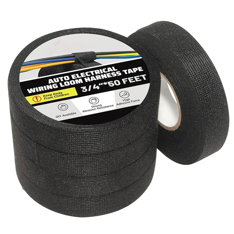 Automotive High Temp Wire Harness Cloth Tape Heatproof Fabric Adhesive Engine Electrical Insulation Tape