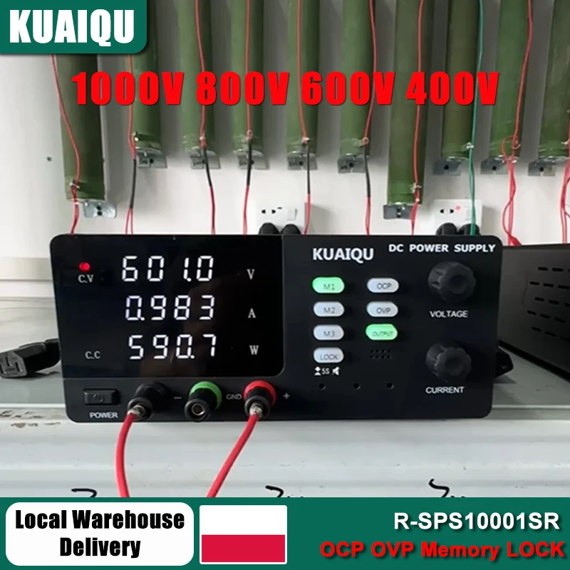KUAIQU 1000V 800V 600V 400V Hochspannungs-Labornetzteil 1A Niedrigstrom Einstellbare DC-Schaltnetzquelle OCP OVP RS232/RS485/USBv
