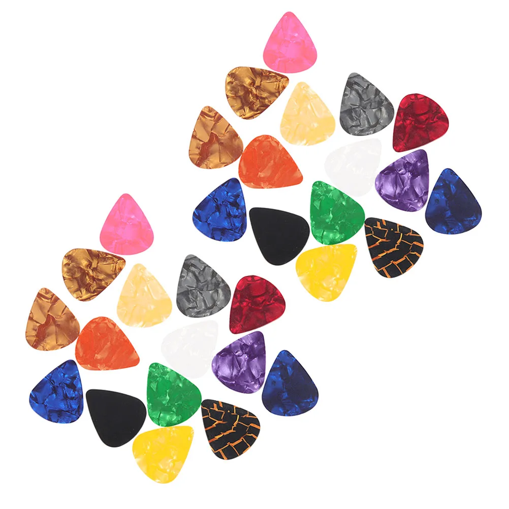 

30pcs Picks Variety Pack Electric Bass Acoustic Thumb Picks Triangle Thick Folk Guitar Pick Bulk Supply Durable Sturdy Material