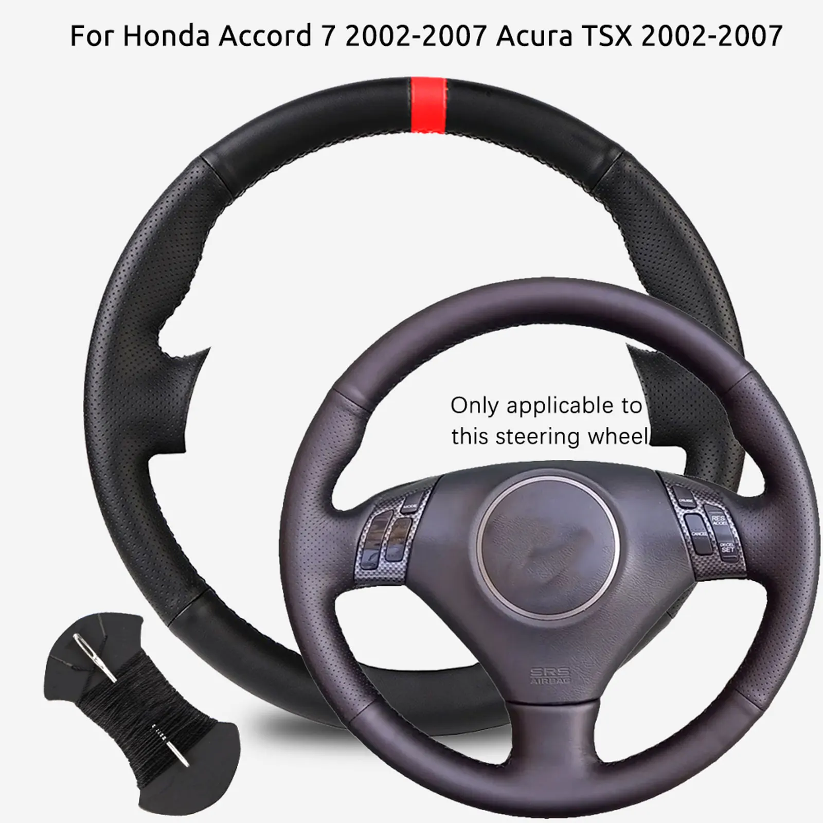 

Индивидуальный плетеный чехол на руль автомобиля для Honda Accord 7 2002-2007 Acura TSX 2002-2007, сшитая вручную накидка на руль