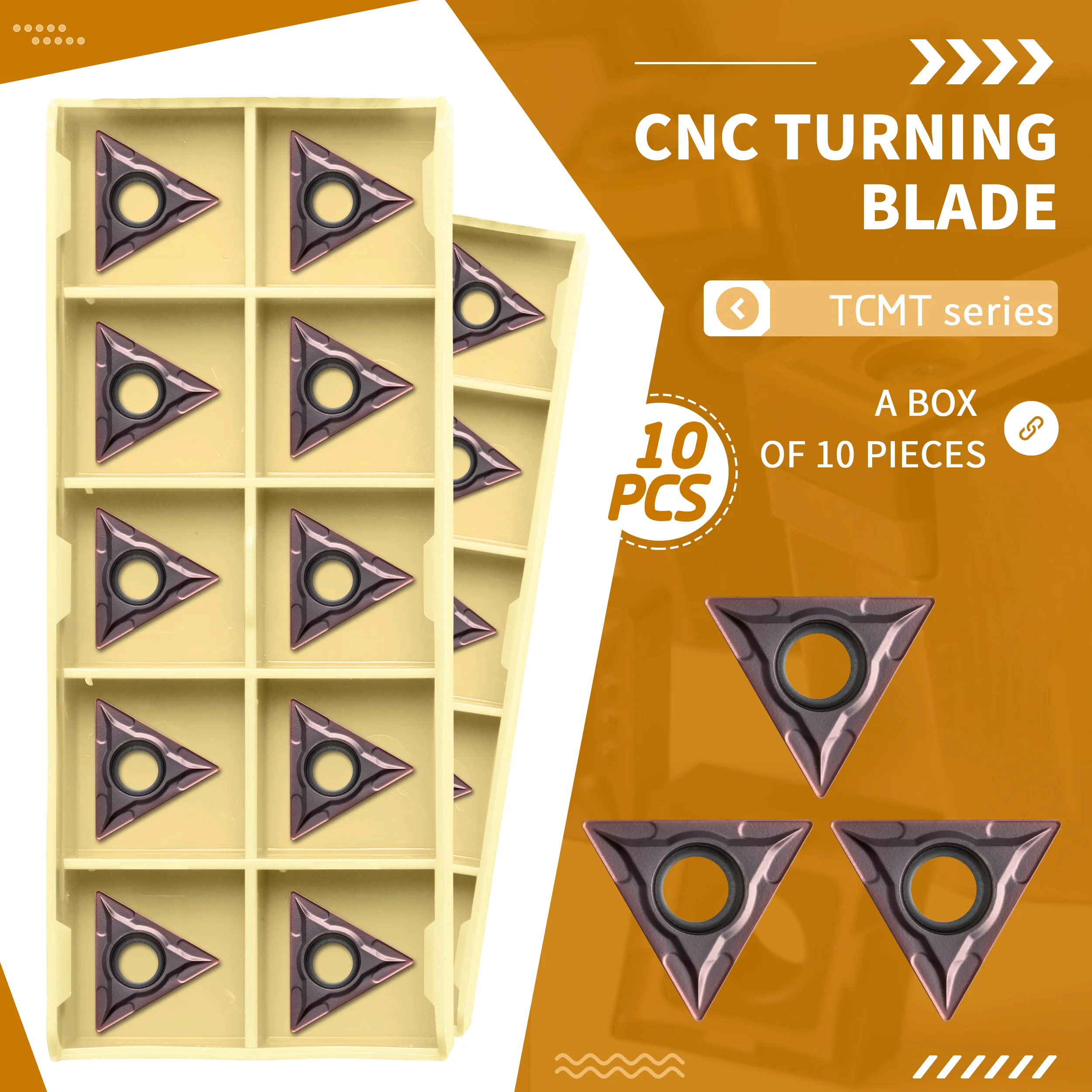 10Pcs TCMT16T304 NK9018 TCMT16T308 CNC Lathe Turning Tools Triangle Carbide Insert Crude Fine Boring Blade Lasting Wearresistant