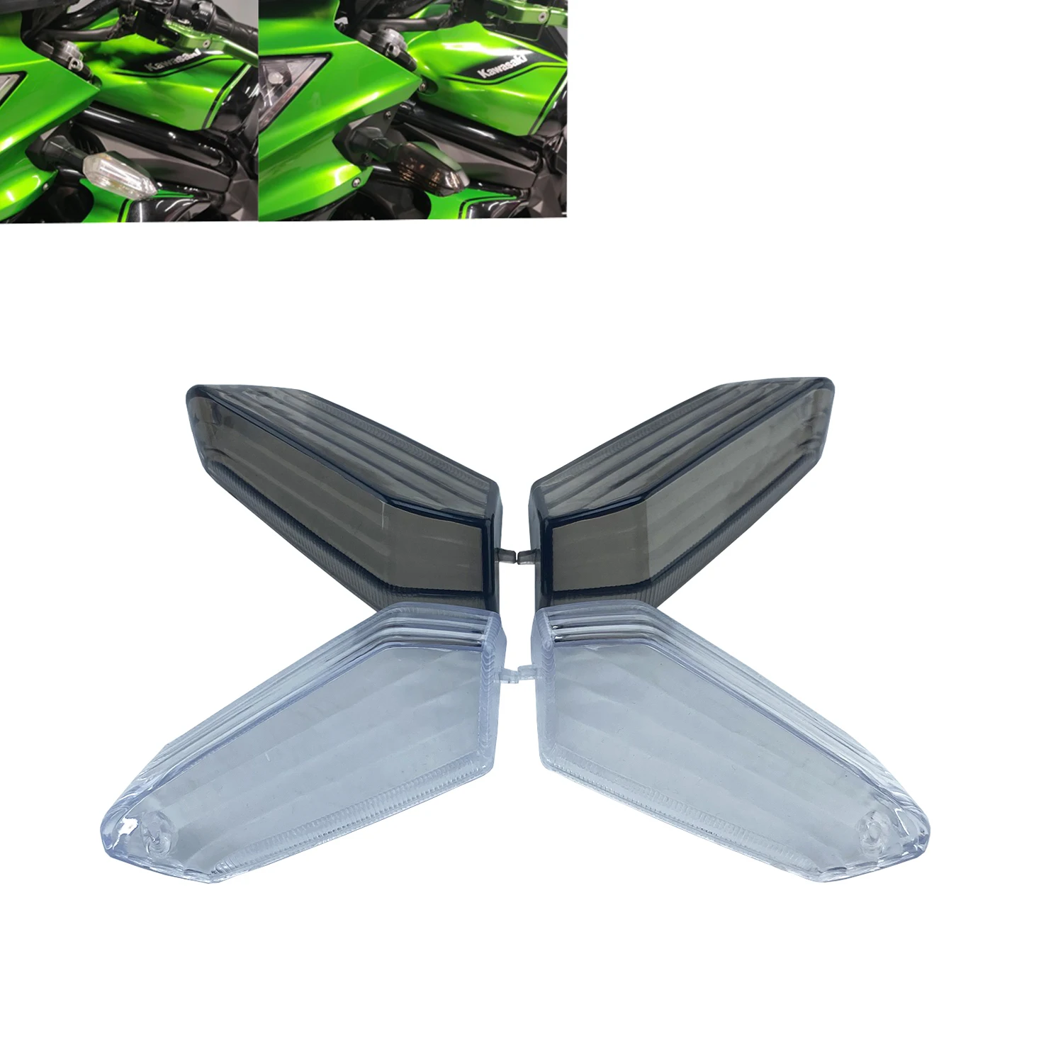Motocicleta Turn Signal Light Lens, Tampa da lâmpada Shell, Fit para KAWASAKI NINJA 300, 650, 1000, Z800, Z1000, Z1000SX, ER6N, ER6F, ZX6