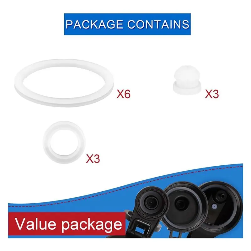 DTA4 12pcs Water Bottle Gasket Replacement for DRINCO 14/18/22/32/40/64oz, Silicone Straw Lid Vent Hole Gaskets Spout Seal,