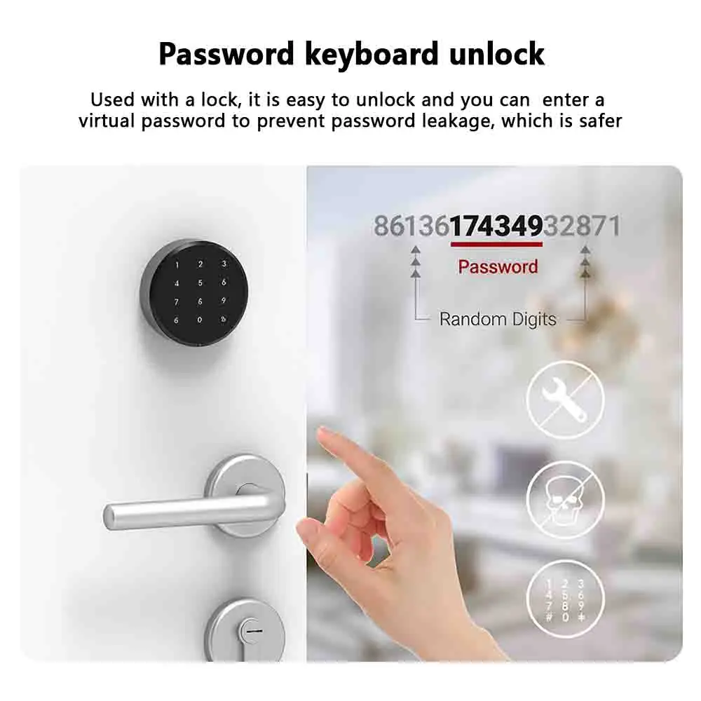 CDOK A1Pro Tuya Bluetooth smart lock is installed on the traditional door lock manual knob to achieve smart unlocking
