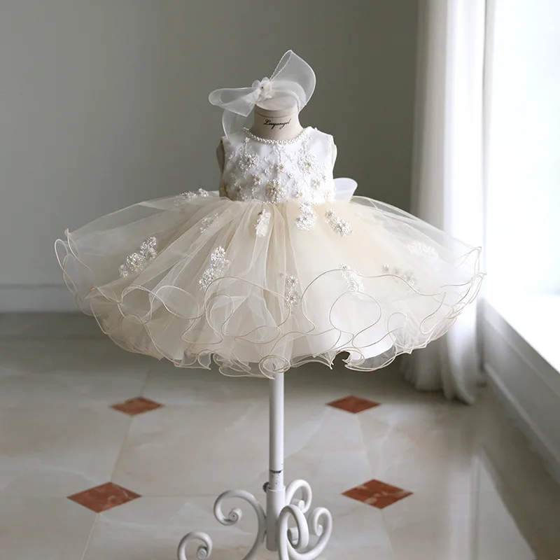 

First Communion Dresses Flower Girls Wedding Dress Tulle Little/Girl Lace Bridesmaid Holiday Pageant Party Tutu Dresses