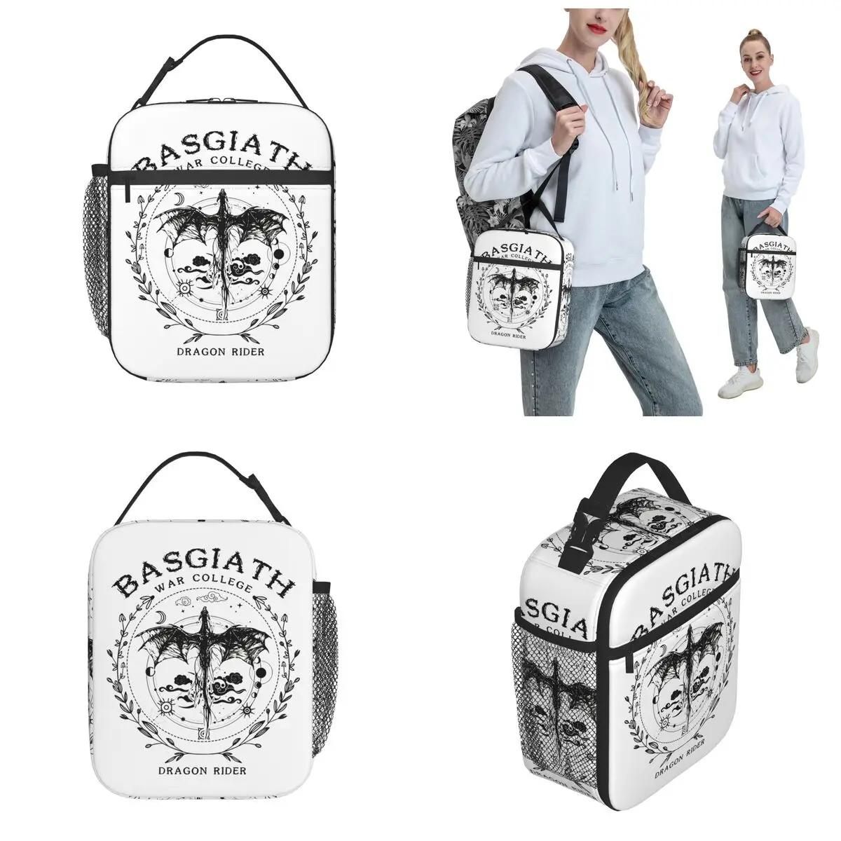 Geïsoleerde Lunchtas Vierde Vleugel Basgiath War College Merchandise Lunch Food Box Y 2K Koeler Thermische Lunchbox Voor Reizen