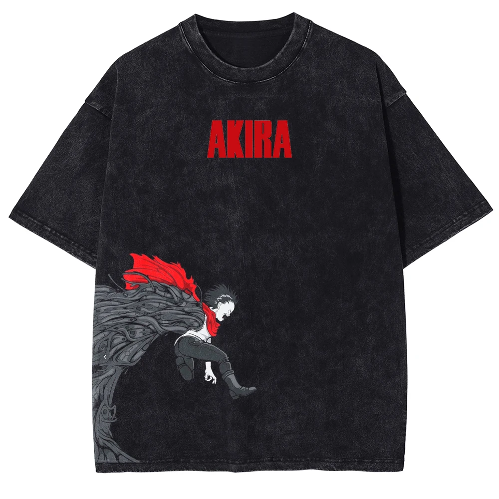 

Akira Manga Print Men’s T-shirt Women‘s Oversized Clothing Vintage Washed T Shirt Summer Casual Cotton Short Sleeve Tees Tops