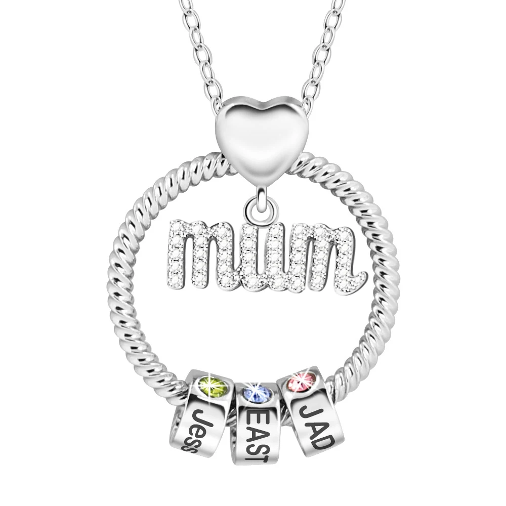 Personalisierte Familiennamen-Halskette für Maman Mamma Mama Mom Nanny GiGi Frauen-Halskette, individuelles Geschenk zum Muttertag – Detail 9