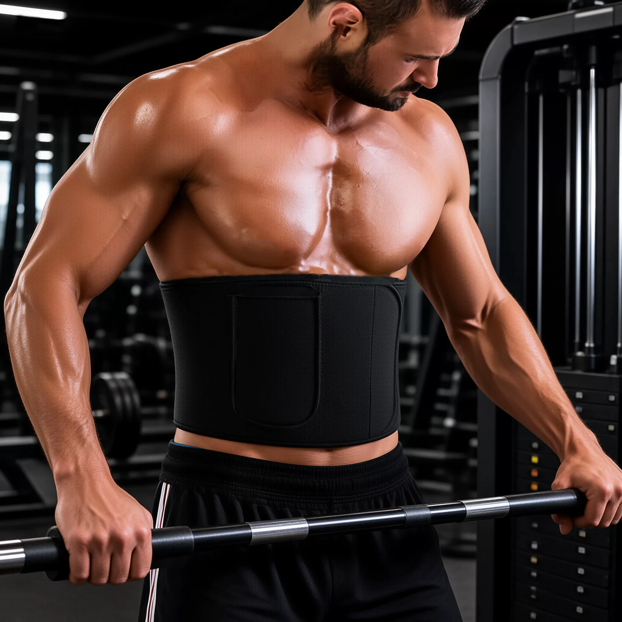 Running Belt - Herren-Sport-Sauna-Schweißgürtel zur Unterstützung der Taille, formend,