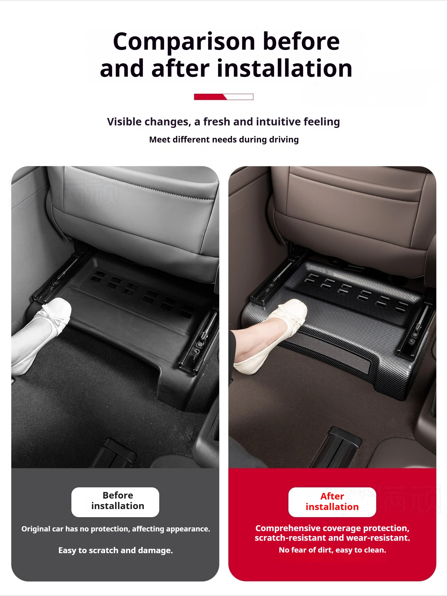 Seat Air Outlet Cover Kick Plate for DENZA D92022-2026 Carbon Fiber Patterned Protective Panel Under The Seat Car Accessories