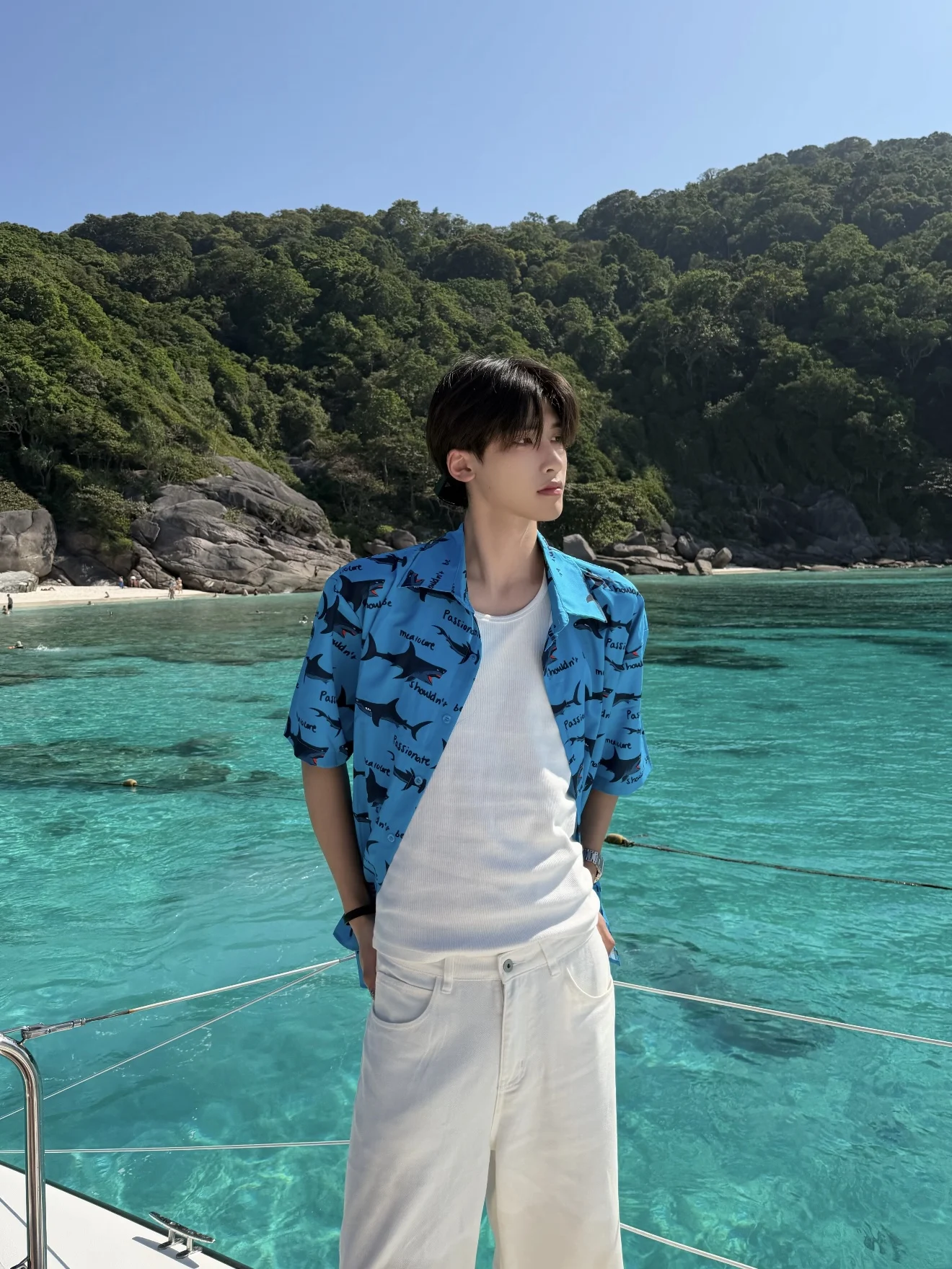 

American Street Warhorse Print Loose Fit Casual Sweatpants Men's Commuter Versatile Lazy Style Floor-Length Pants