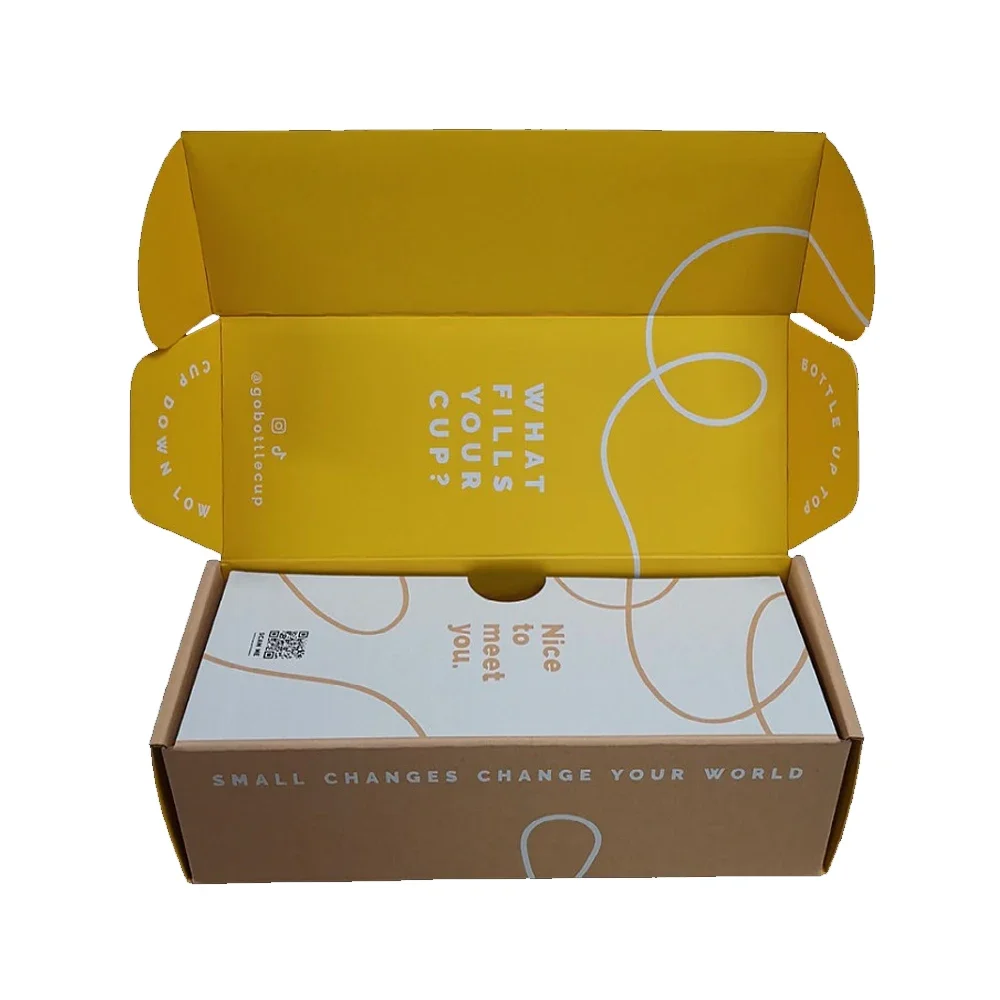 Customized logo for clothing packaging boxes, eco-friendly kraft paper storage boxes, high-end screen printed white ink