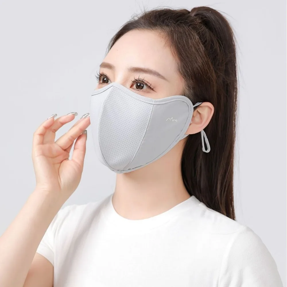 新しい通気性アイスシルクマスク洗える防塵乗馬フェイスマスク抗 UV メッシュ日焼け止めマスクギフト