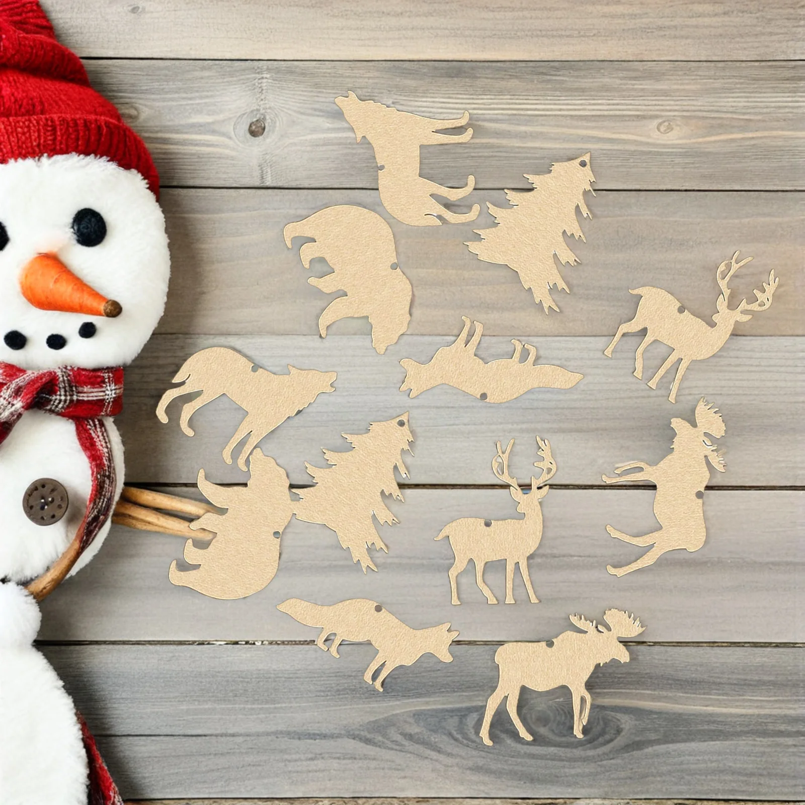 30 قطعة ديكور جدار الحيوان الخشبي القواطع غير المكتملة لتقوم بها بنفسك الحرفية للمنزل شرائح الخشب أدوات الحرف اليدوية #3