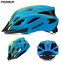 Casco da Mountain Bike da strada ultraleggero a righe con visiera parasole casco da bicicletta ultraleggero DH MTB sport all'aria aperta equitazione casco da ciclismo