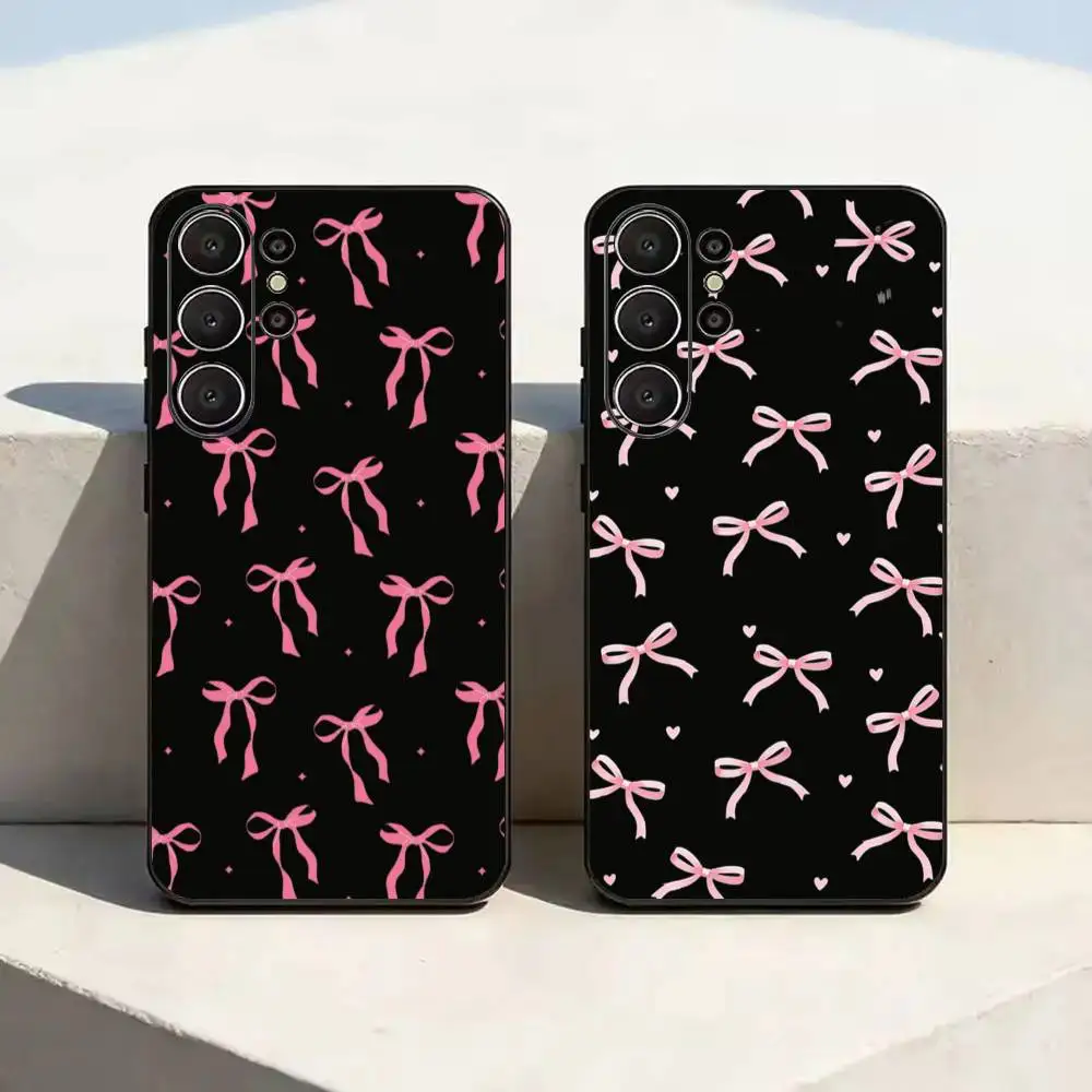 Bowknot Ultrathin Lightweight Precise Hole TPU Printed Phone Case For Samsung S25