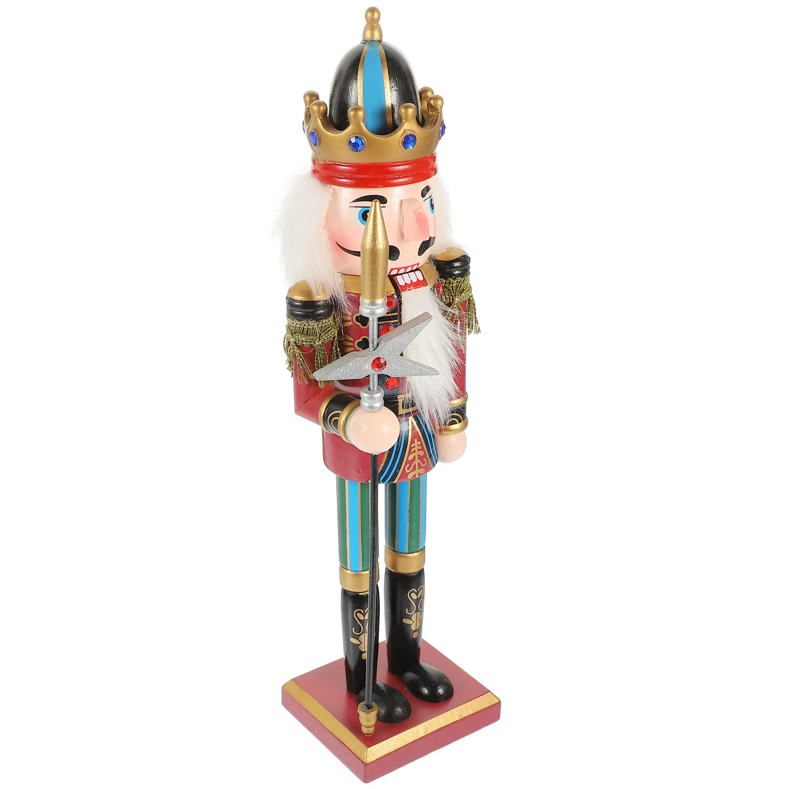 

Nutcracker Crown Decoration Figurine Decorations Christmas Ornament Wood Indoor Statue Valentine's Day Gift