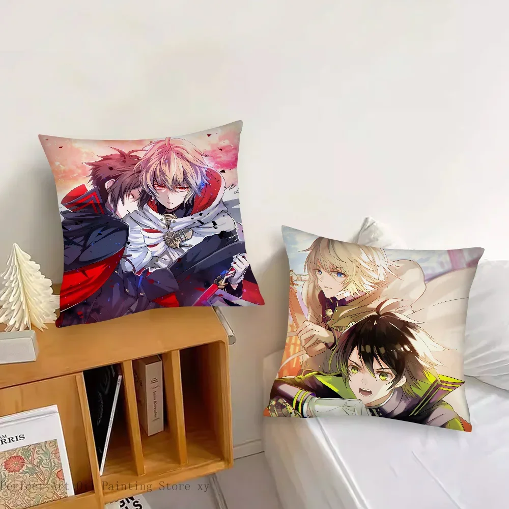 Seraph Of The End Anime Pillow Case Fashion Square Pillowcase Bedroom Sofa Room Ins Decoration Leisure Cushion Cover 40x40