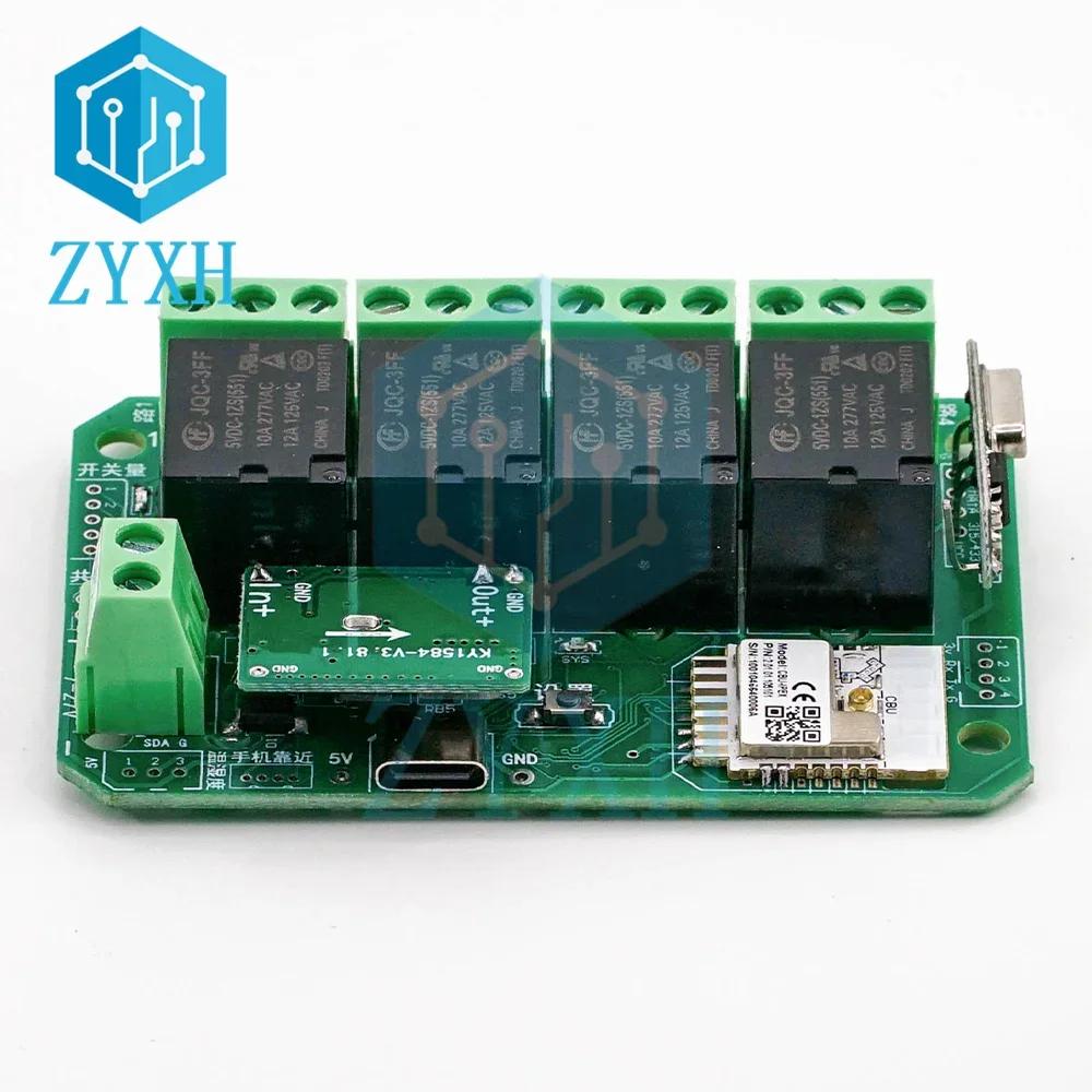 Tuya 4CH WiFi/Zigbee Remote Control Smart Switch DC 7-27V AC 85-250V DIY Relay Module for Garage Door Smart Light Control